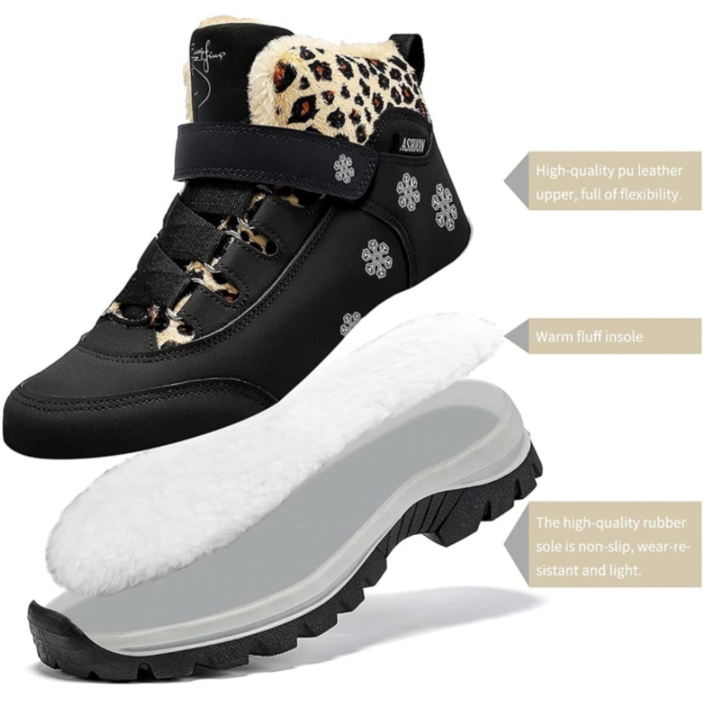 Snow Booties Waterproof Faux Fur Lining & Non Slip - Picture 2 of 6